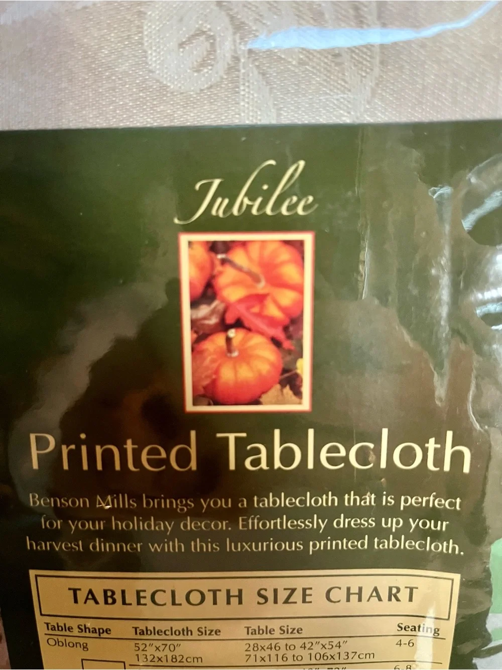 Benson Mills Jubilee Fall Thanksgiving Pumpkin Jacquard Fabric Tablecloth 60x84
